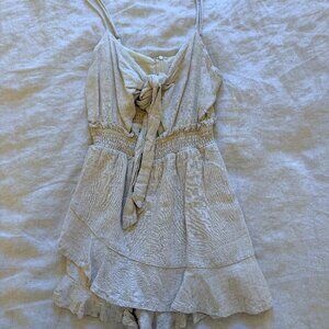 Linen Tie-Front Romper